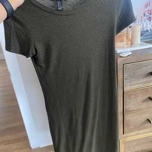 Short sleeve stripped bodycon summer dress